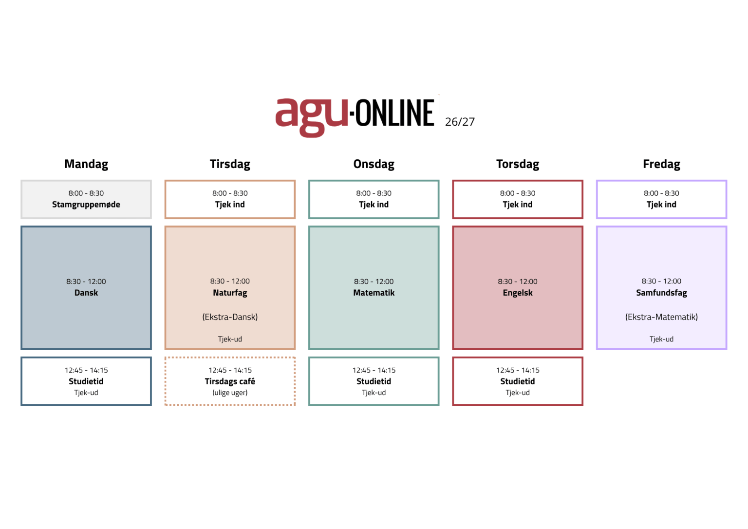 AGU Online skema